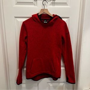 Red Nike Fleece Lined Hoodie- Womens Sweatshirt Size Large